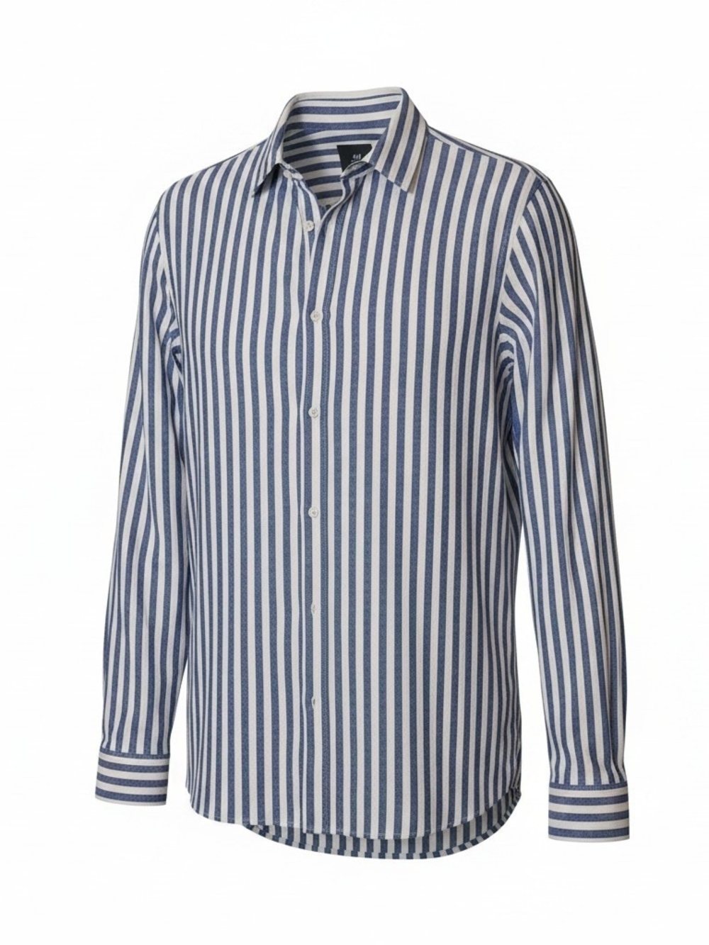 H&M Blue and White Vertical Stripe Button-Down Shirt